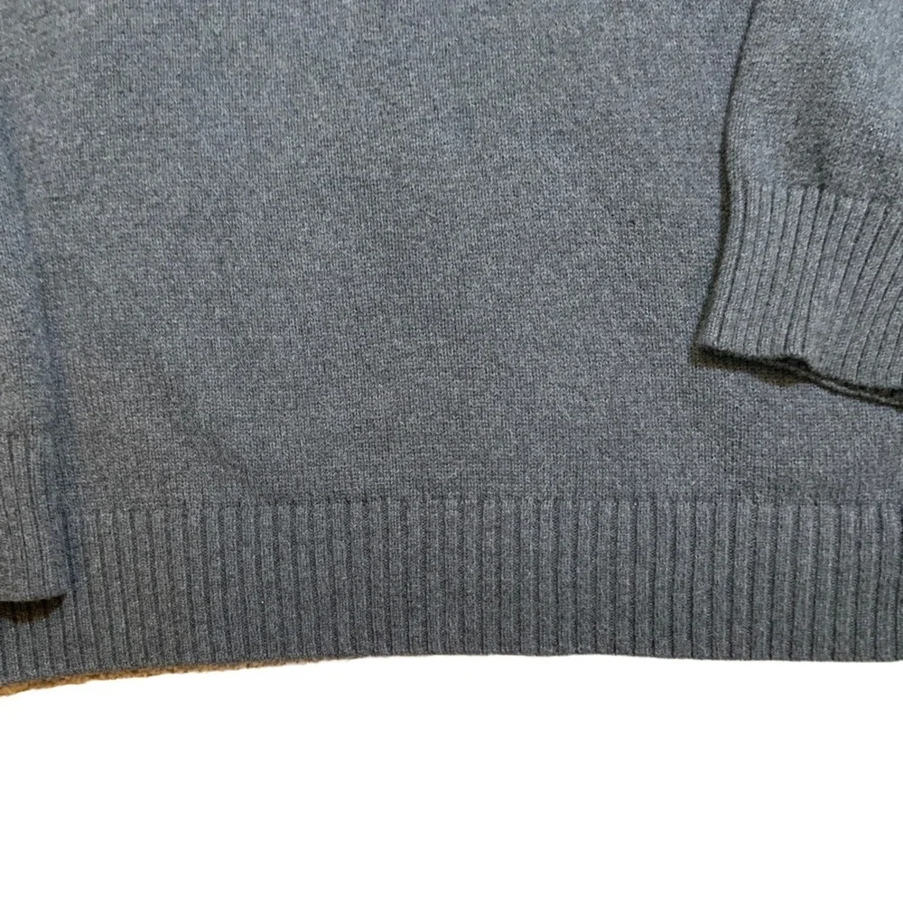 Weatherproof Vintage Gray HalfZip Fair Isle Pullover Sweater XL Twee Granola Boy